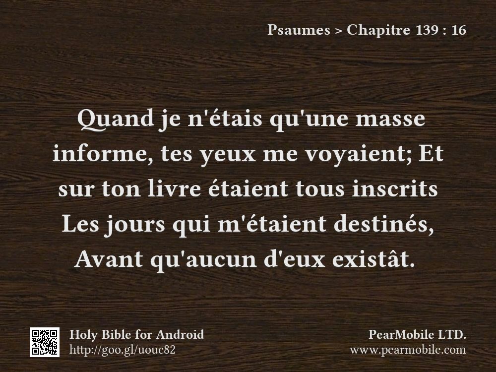 Psaumes, Chapitre 139:16